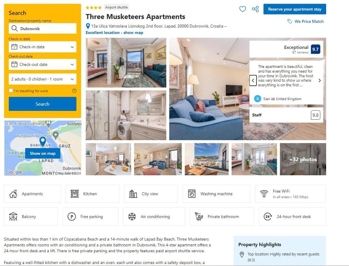 Apartamento Three Musketeers Deluxe
